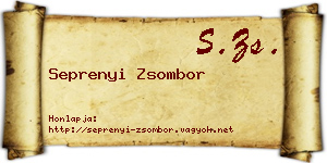 Seprenyi Zsombor névjegykártya