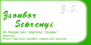 zsombor seprenyi business card